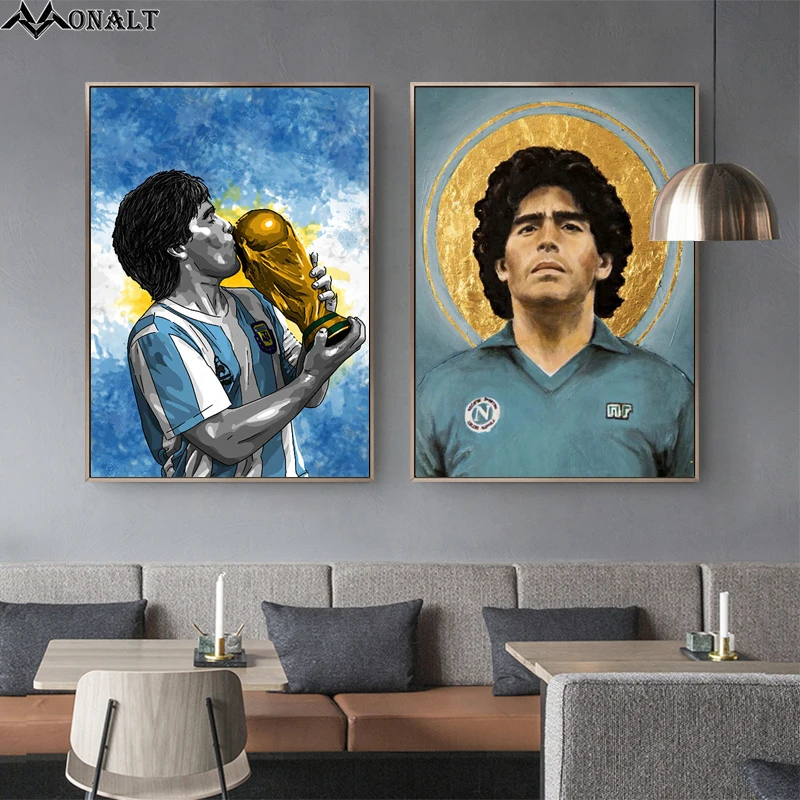 Плакат Maradona с изображением футбольной звезды на холсте HD Роналдо Бекхэм