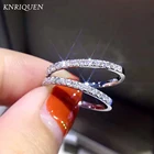 Сверкающие 925 стерлингового серебра один ряд создан Moisanite лаборатории бриллиант обручальное кольцо для женщин, хорошее ювелирное изделие, Настоящее Белое кольцо