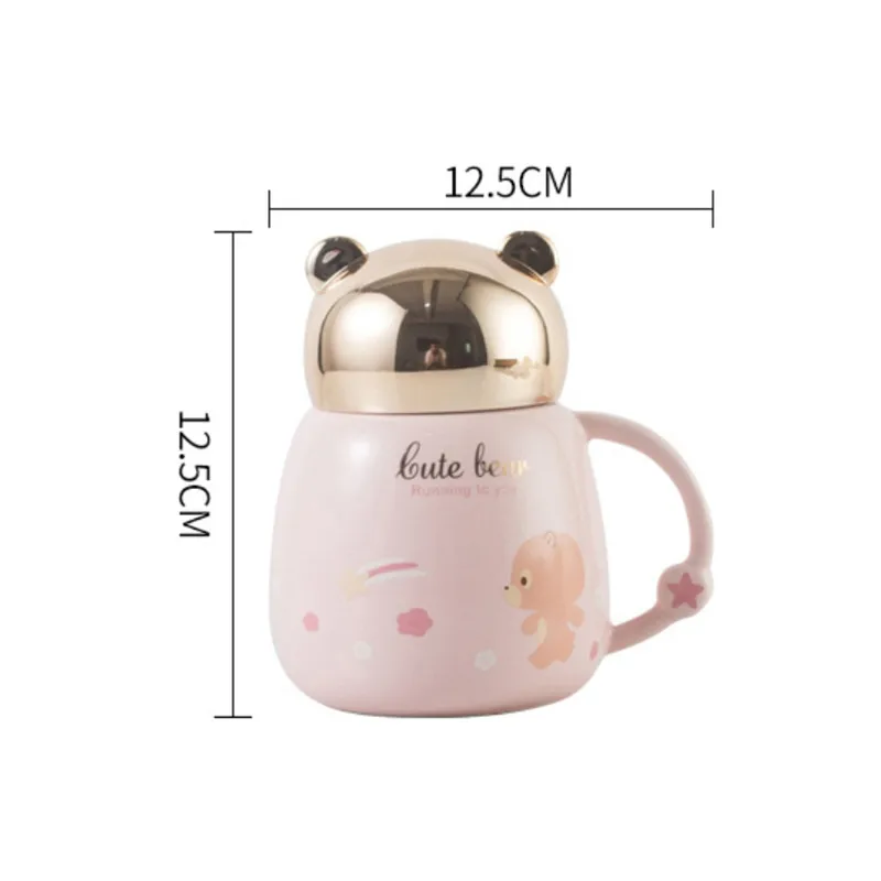 Керамическая Милая кофейная кружка с изображением медведя из мультфильма