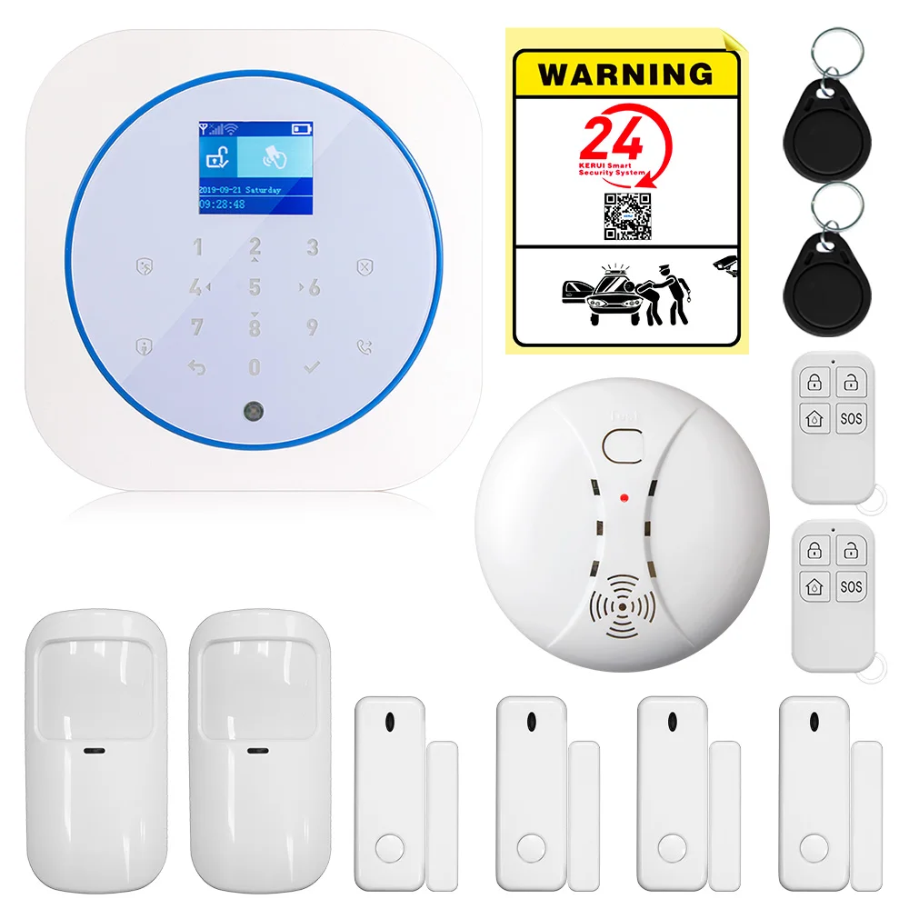 Kit 5 Золотая безопасность WiFi GSM Беспроводная умная домашняя система охранной сигнализации Tuya APP контроль Противоугонная сигнализация - Цвет: Kit 5