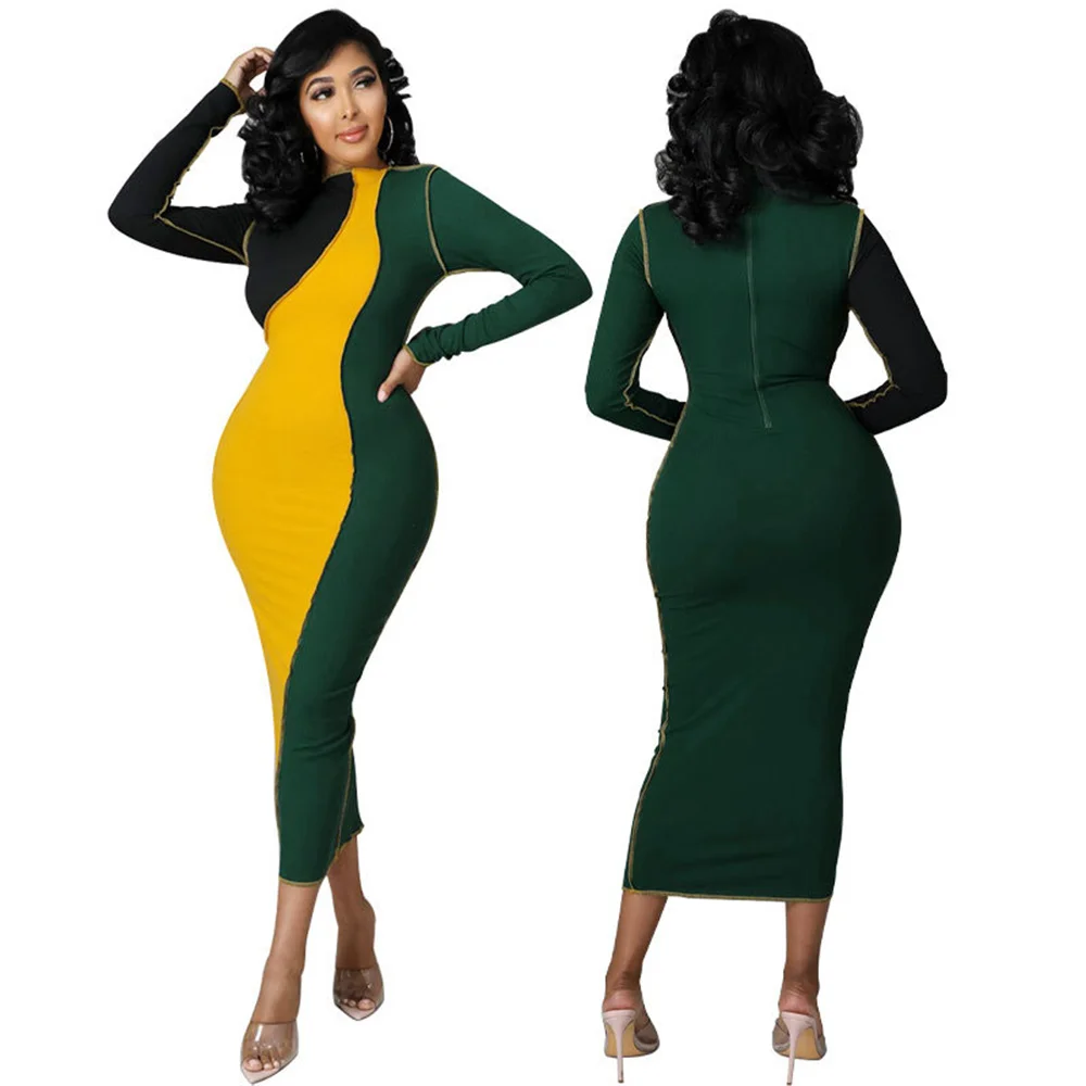 

Color Matching Temperament Commuter Dress Popular Evening Party In The Streets Of Cultivate One's Morality Fashion Dress