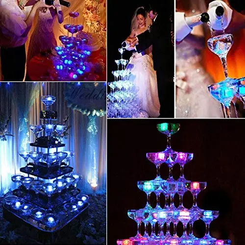 

Light Up Ice Cubes 12Pcs for Drinks Multi-Color LED Ice Cubes for Ice Cube Light for Wedding Club Bar Champagne Tower Decoration