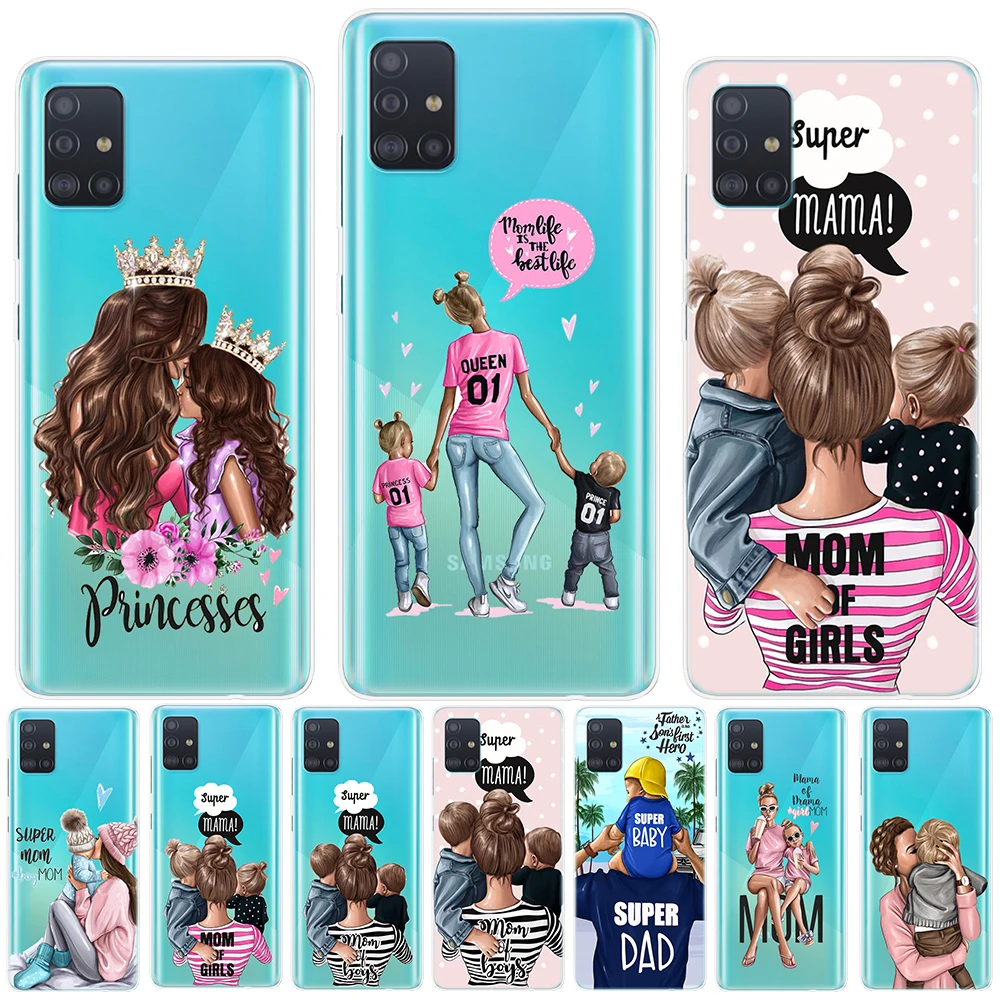 Spuer или I Love MAMA для мам и дочек силиконовый чехол Samsung Galaxy A01 A51 A71 A50 A70 S20 плюс ультра