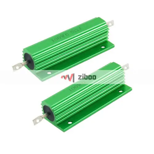 

100W 0.5Ohm Green Aluminum Housed Wirewound Resistors 2 Pcs