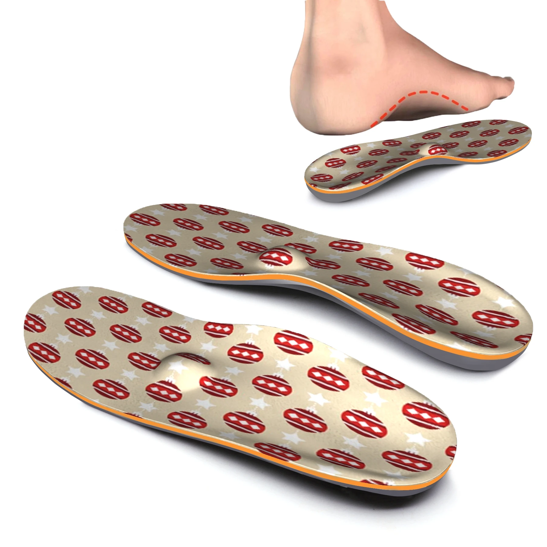 

Red Plantar Fasciitis Arch Support Insoles for Men and Women Orthotic Inserts Flat Feet Foot Running Athletic EVA Insoles