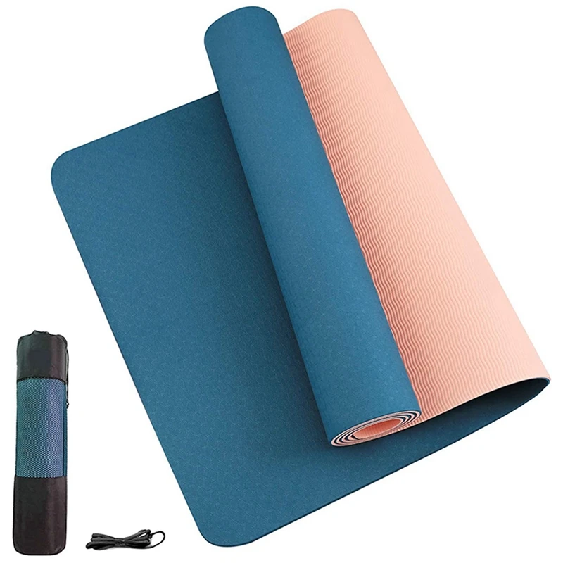 

Коврик для йоги толщиной 6 мм, экологически чистые коврики из ТПЭ для пилатеса для женщин, ремешок для переноски, упражнения для дома с коври...