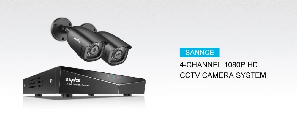 SANNCE 4CH 1080P CCTV система 1080N 5в1 HDMI DVR с 2 шт/4 шт наружная Водонепроницаемая камера домашний комплект видеонаблюдения