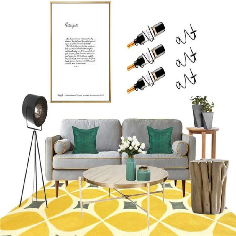 

Metal Wall Mounted Wine Racks Red Wine Bottle Display Holder with Screws Hollow Hanging Wine Rack Organizer for Kitchen Bar