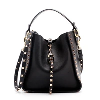 women luxury handbag 2019 genuine leather famous brand rivet crossbody bags female tote designer shoulder bags casual tote