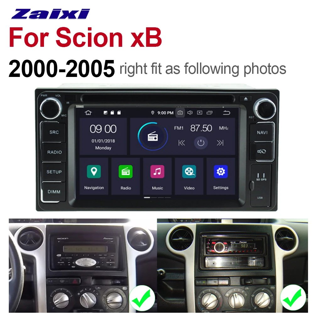 Мультимедийная система ZaiXi для Scion xB 2000 ~ 2005 2 DIN Android 9 GPS навигация Bluetooth радио