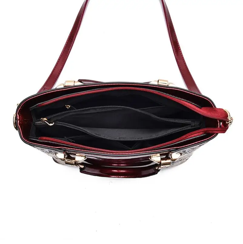 Лидер продаж Новинка Обувь из лакированной кожи с пайетками сумки натуральной