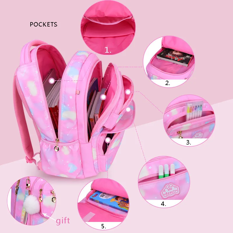 Large Capacity Set Backpacks School Bags For Teenage Girls School Bag Children Backpack Kids Bags princess mochilas