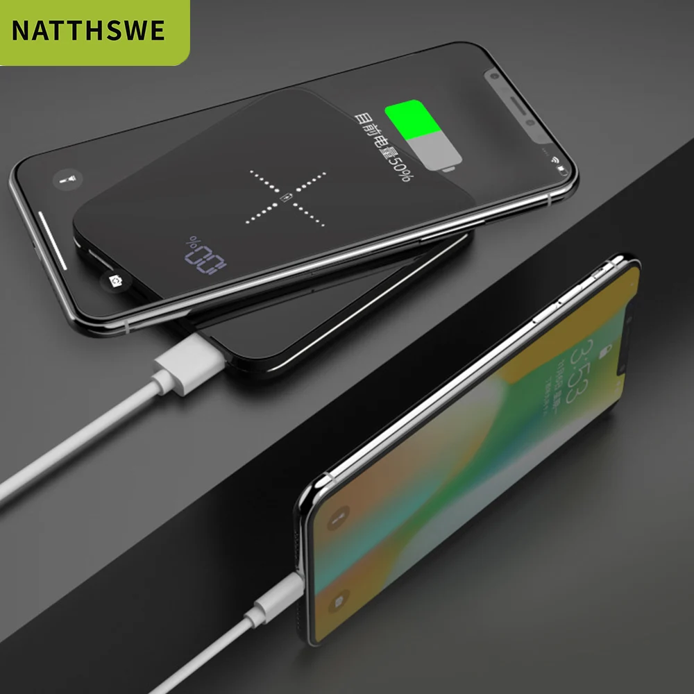 NATTHSWE новинка 30000 мА/ч Дополнительный внешний аккумулятор для xiaomi iPhone huawei 2 USB