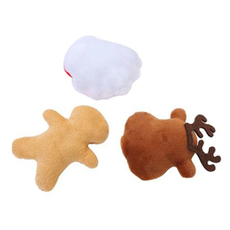 

Pet Cat Dog Catnip Christmas Soft Toy Stuffed Cotton Puppet Cat Bite Fun Decor Holiday Toy Xmas Gift Household Pet Supplies