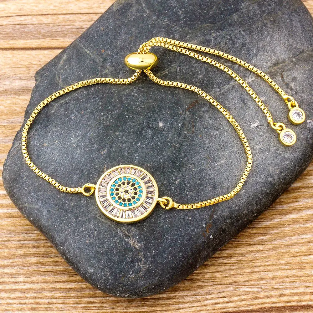 Турецкий Дурной глаз браслет для женщин Одежда высшего качества из кубического