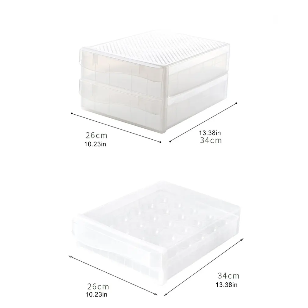 

Kitchen Refrigerator Storage Box Egg Storage Box Rectangular Transparent Compartment Box With Lid Egg Box