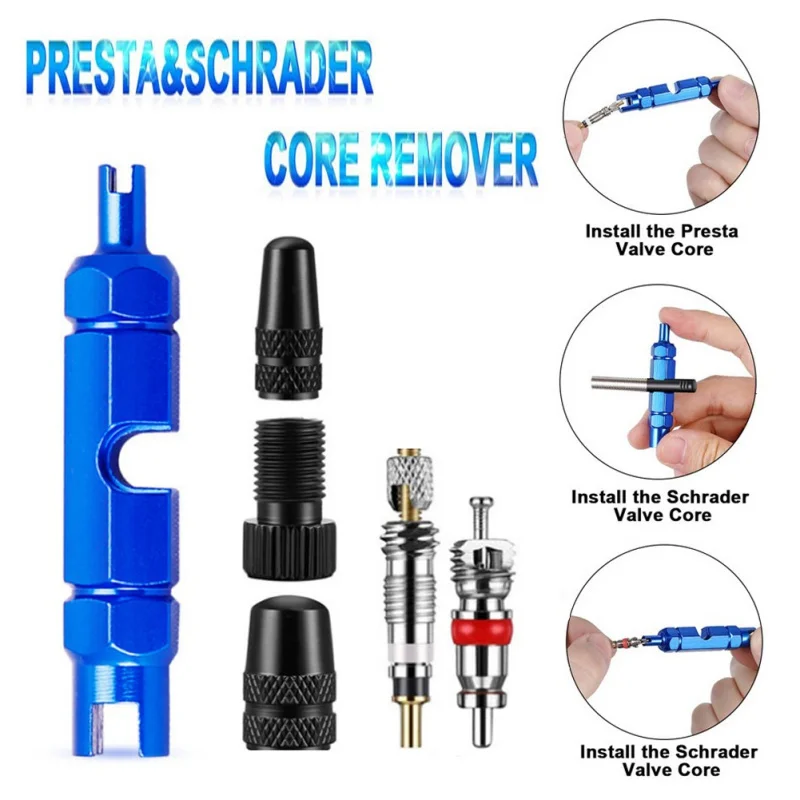 

15Pcs/26pcs/set Multi-Function Bicycle Valves Core Extension Rod Set Bicycle Inner Tube Disassembly Spanner Core Removal Tool