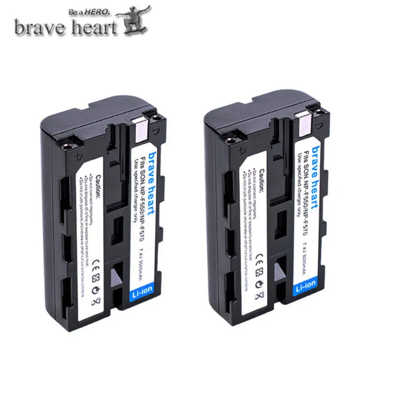 2battery 4 шт. NP-F550 NP F550 NPF550 Перезаряжаемые Li-Ion Камера батарея для sony NP-F330 NP-F530 NP-F570 NP-F730 NP-F750 NP-F770 NP-F970 - Цвет: 2battery