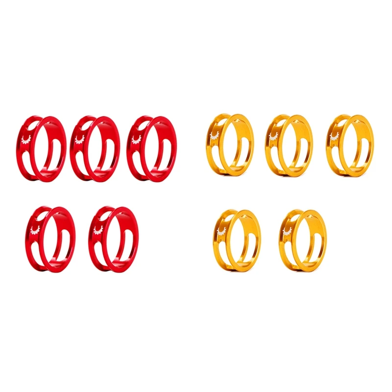 

Quality 10Pcs Bicycle Headset Front Fork Washers MTB Mountain Road Bike Dead Fly Hollow Stem Spacers, 5 Pcs Red & 5Pcs Yellow