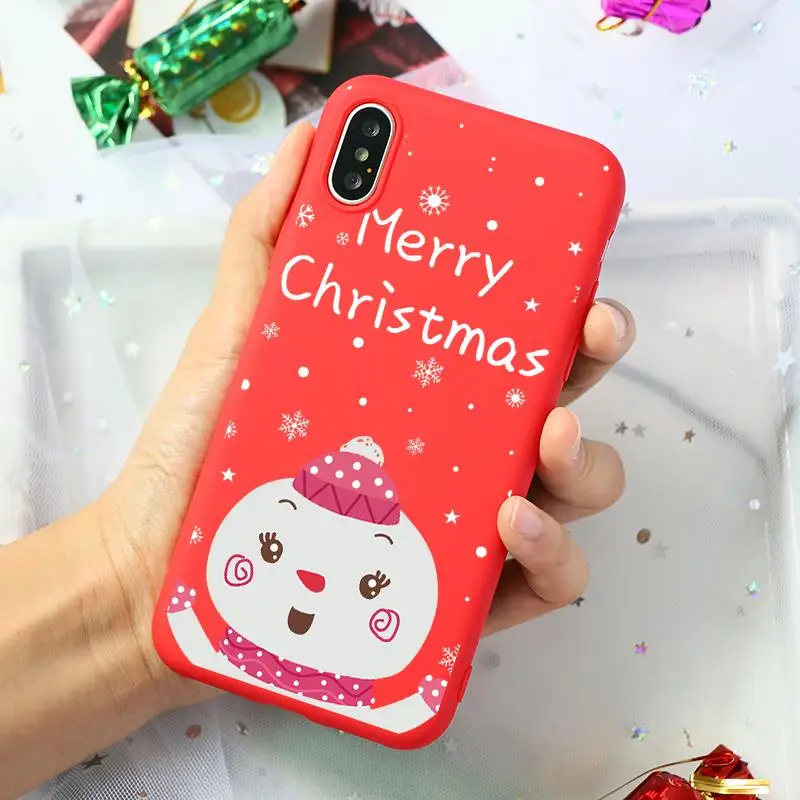 Kho7-honmaolu Мягкий силиконовый чехол из ТПУ с принтом Санта Клауса и оленя для iPhone 11 Pro 7 8 6 6S Plus XR X XS Max 5 5S SE чехол-накладка - Цвет: Kho7-honmaolu
