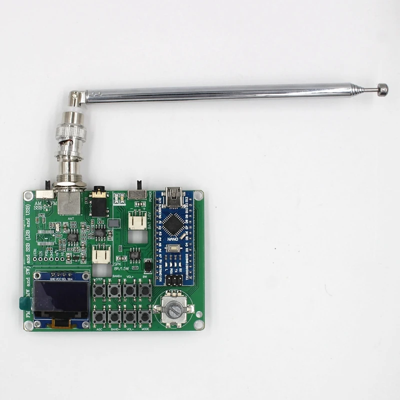 

SI4732 FM AM (MW/SW) SSB (LSB/USB) Radio Audio Receiver 3.5mm Output BNC Antenna Interface DIY Kit