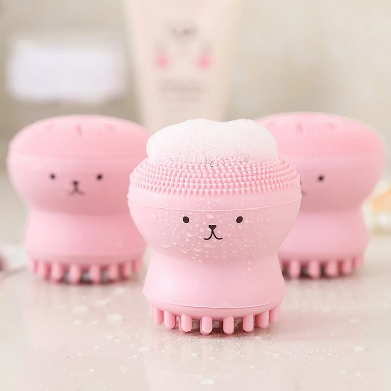 

Silicone Small Octopus Facial Cleansing Brushes Face Deep Cleaning Washing Brush Massage Beauty Instrument Clean Pores/Exfoliate