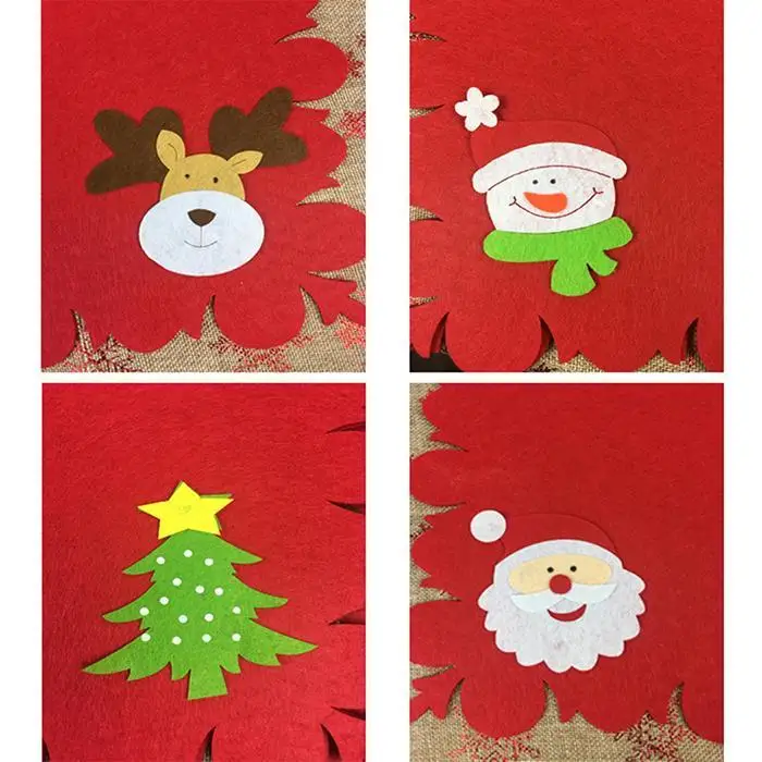 Kerst 3 Style Christmas Table Mat Knife Fork Placemat Tableware Red Pad Dining Dcor For Holding Hot Dishes Coffee Mugs | Дом и сад