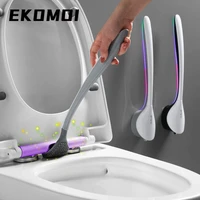 ekomoi tpr silicone toilet brush holder multifunction cleaning brush wall mount floor cleaning tools bathroom accessories set