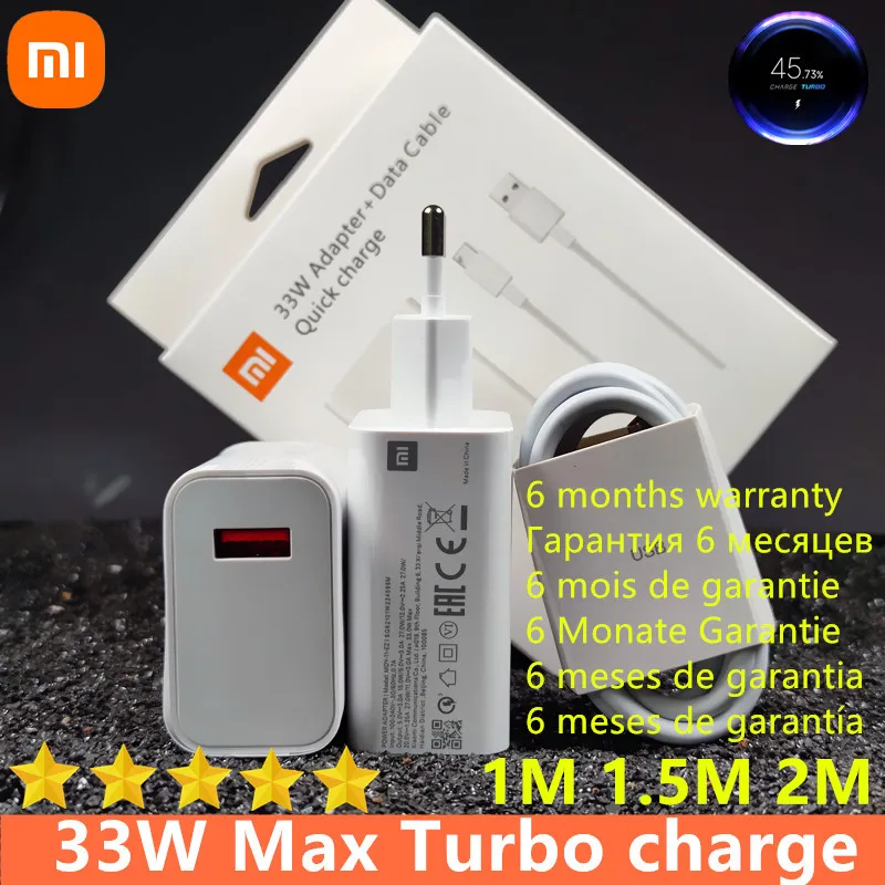 

Зарядное устройство Xiaomi Note 9 pro, быстрое зарядное устройство 33 Вт с европейской вилкой для xiaomi redmi note 9 pro NOTE 10 POCO X3 K40 MI 10 9 9T Pro