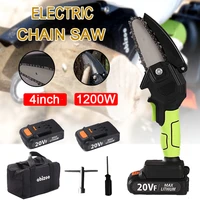 4inch 1200w mini electric chainsaws pruning one hand chainsaw cordless garden logging saw woodworking cutter power tools