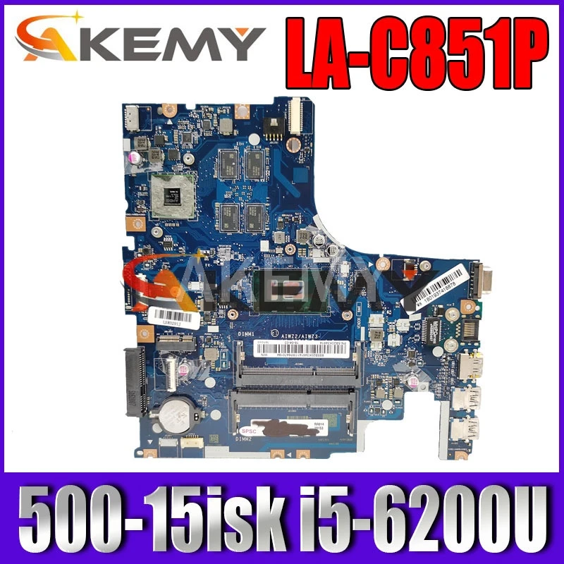 

SAMXINNO LA-C851P Motherboard For Lenovo IdeaPad 500-15ISK LA-C851P Laotop Mainboard with i5-6200U R7 GPU