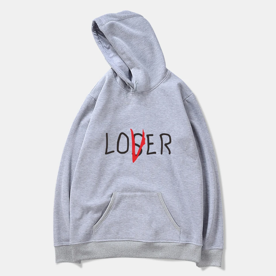 

Lover Loser Printed Hoodie Vintage Vogue Ullzang Sweatshirts Autumn Winter Hoodies Sweatshirt Fleece Street Hoody for Women Men