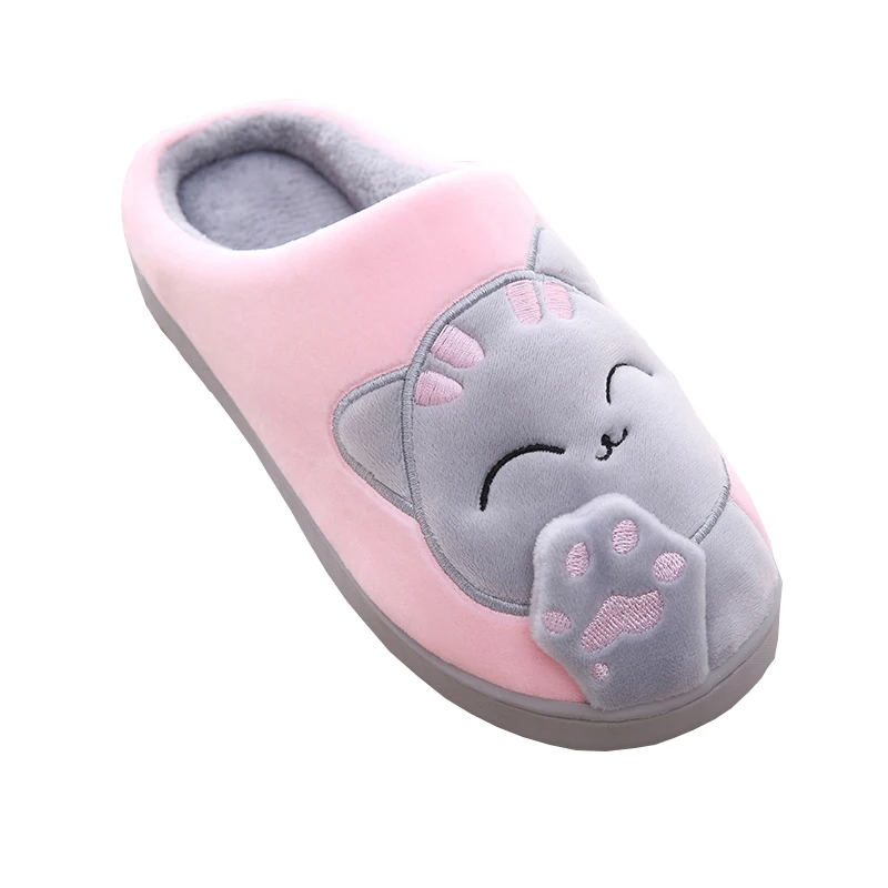 

Ladies indoor winter slippers unisex house slippers beckoning cat soft slippers fluffy fur warm shoes