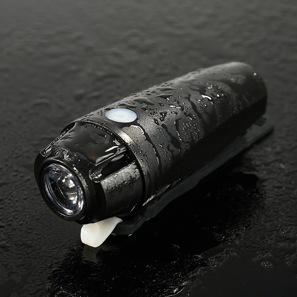 

USB Charging LED Riding High Light Waterproof Headlight Front Light for Night Riding Safety Riding Use (Black)