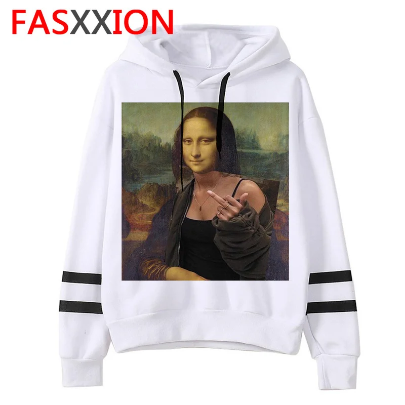 Mona lisa худи негабаритных женщин Корейский kawaii harajuku Толстовка 90s Женский Повседневный зимний Ullzang капюшон мультфильм Забавный - Цвет: 7516