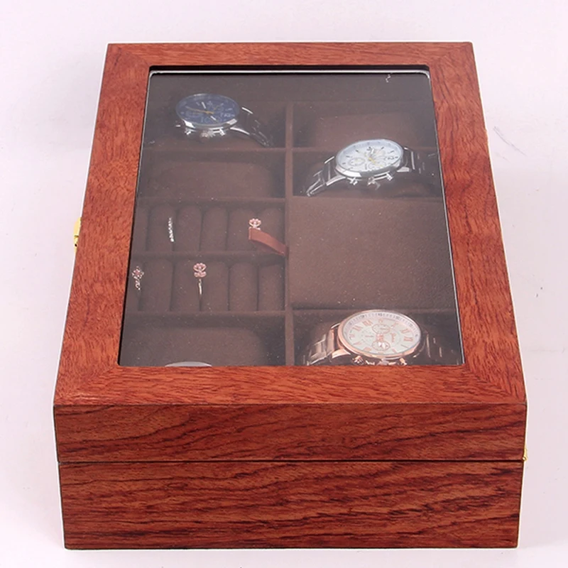 

Upgraded Watch Box,Jewelry Organizer Holder Jewelry Display Box Earrings Storage Organizer With Top Glass