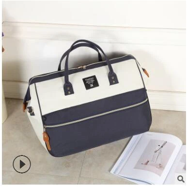 Blue white M size Женская Большая Дорожная сумка Портативная одежда Вещевой мешок дорожный Органайзер сумка для выходных складные мужские ночные сумки модная ручная сумка - Цвет: Blue white M size