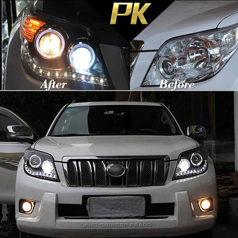 Автомобильный Стайлинг для Toyota Land Cruiser Prado фары 2010 2011 2012 2013 светодиодный ные DRL