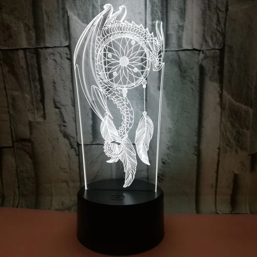 

Dream Catcher 3D LED Night Light Wind Light Bedroom Bedside Lamp Luzes Da Noite Lamps Kid Girl Gifts Fairy Lamparas Moon Decor