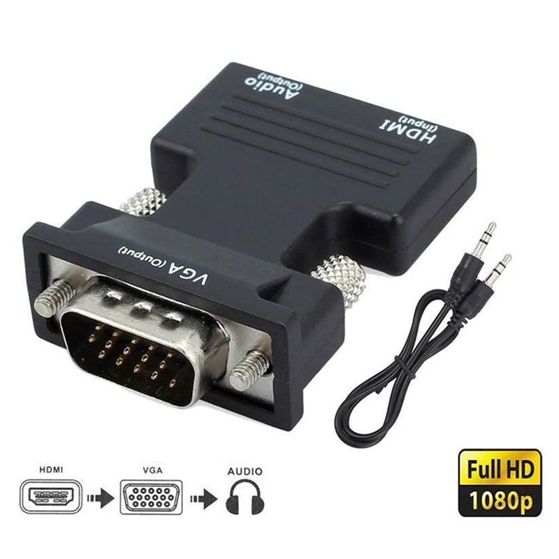 HDMI совместимый с VGA адаптер женский Мужской Аудио кабель видео конвертер 1080P для