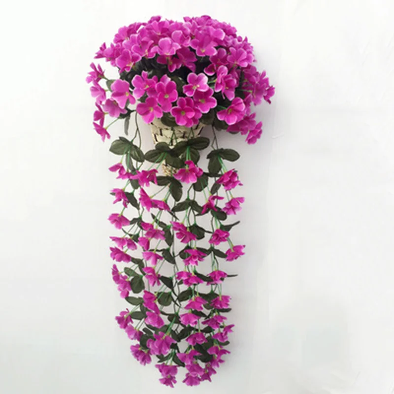

Vivid Artificial Hanging Orchid Bunch Silk Long Hanging Bush Flowers String Wedding Home Party Decor ALS88