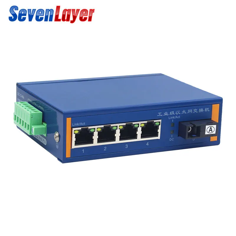 Промышленный Ethernet коммутатор 10/100 м волоконные переключатели 1SC 4 RJ45