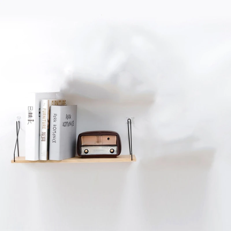 Твердая деревянная настенная полка железная перегородка для спальни ТВ