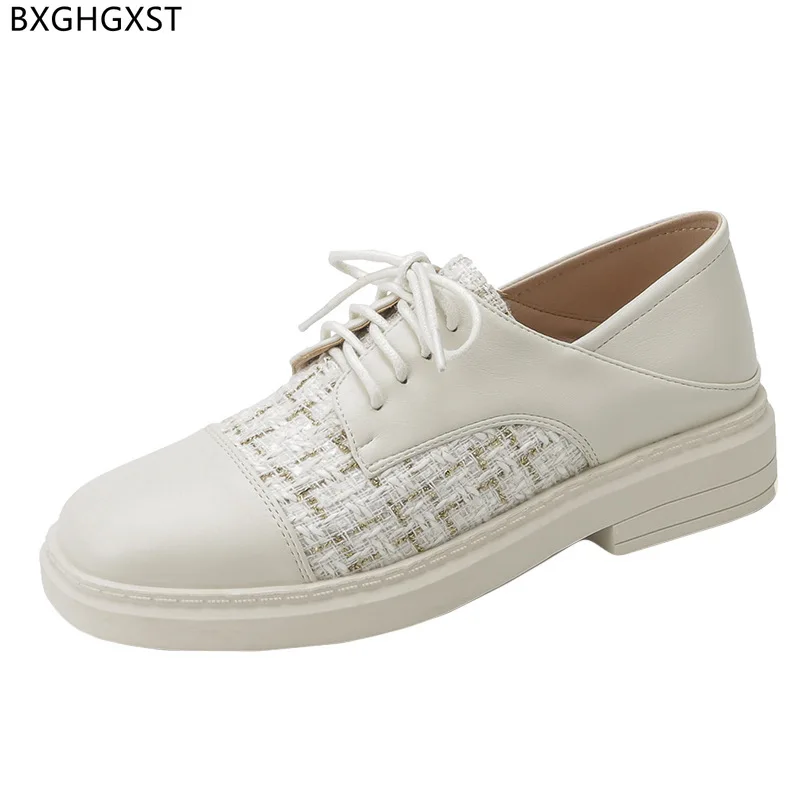 

Black Winter Shoes Women Block Heels Harajuku Shoes for Women 2021 Chunky Heels Oxford Woman Vulcanize Shoes Zapatos Planos
