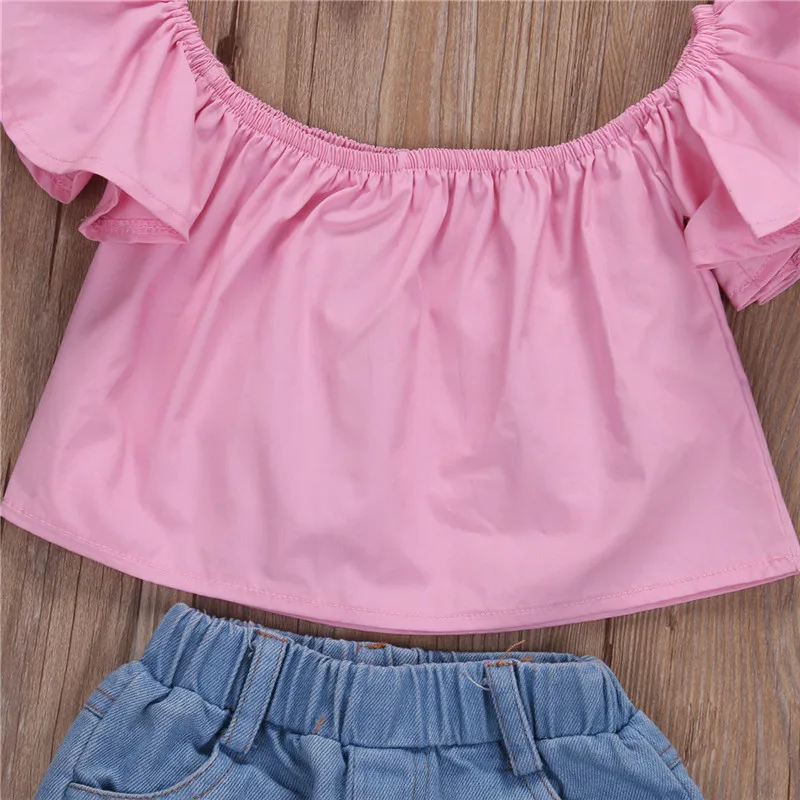 2020 Одежда для новорожденных девочек Футболка с открытыми плечами белые