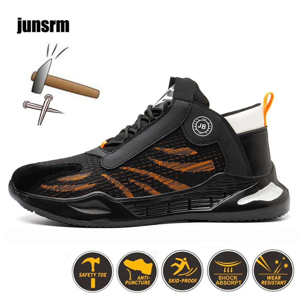 

Легкая и дышащая защитная обувь, нескользящая, прокол, стальной носок для защиты пальцев ног, уличные рабочие ботинки, конструкция