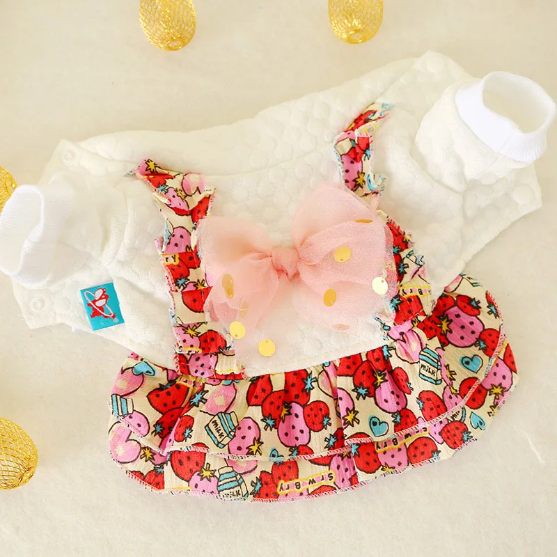 Платье с галстуком-бабочкой для собак осенне-зимняя юбка девочек в стиле