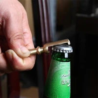 multifunctional tool for outdoor edc 12mm thick brass keychain pure copper bottle opener key hanging beer corkscrew