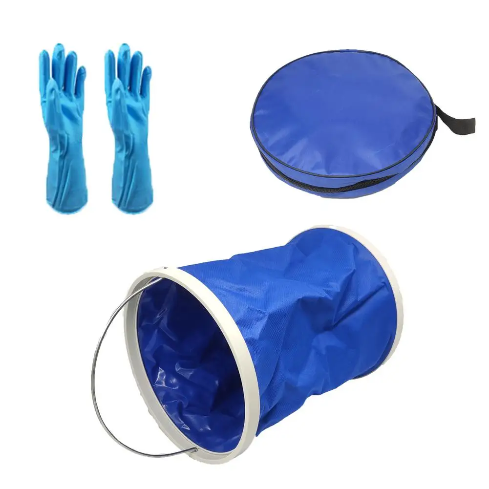 

Swimming Pool 3 Pieces Portable Spa Bathtub Cleaning Kit Accessories Storage Bag Bucket Gloves Light And Easy To Carry