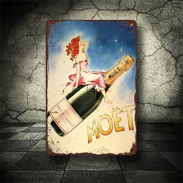 

Antique metal tin logo metal decoration Chandon Walldecoration Tin Sign Metal Sign Wall Art Metal Wall Sign Mural Size 20